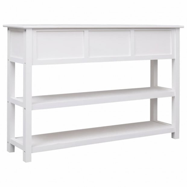 Sideboard White 115x30x76 Cm Wood Image 6