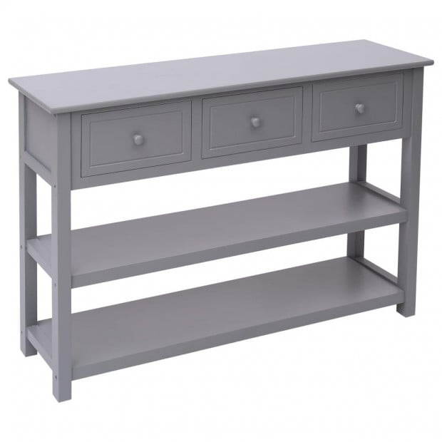 Sideboard Grey 115x30x76 Cm Wood Image 3