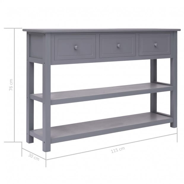 Sideboard Grey 115x30x76 Cm Wood Image 9