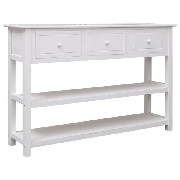 Sideboard White 115x30x76 Cm Wood