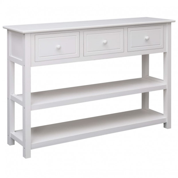 Sideboard White 115x30x76 Cm Wood Image 3