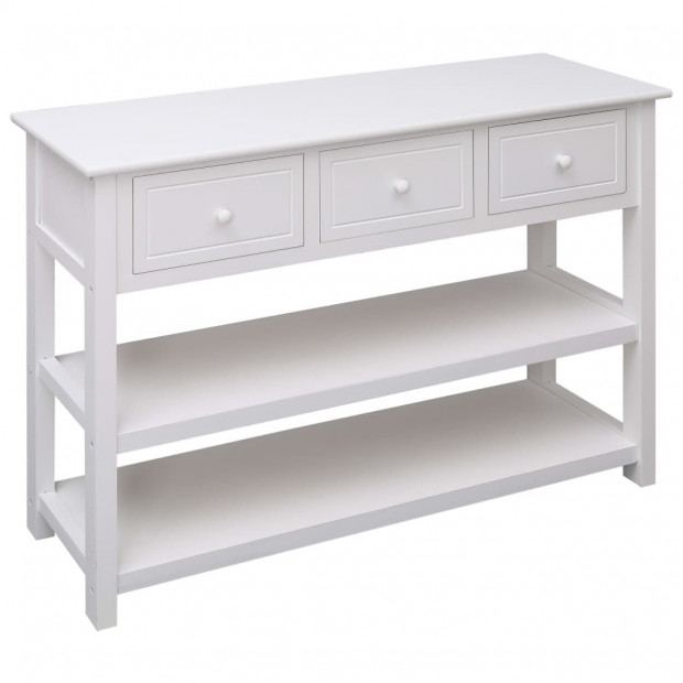 Sideboard White 115x30x76 Cm Wood Image 4