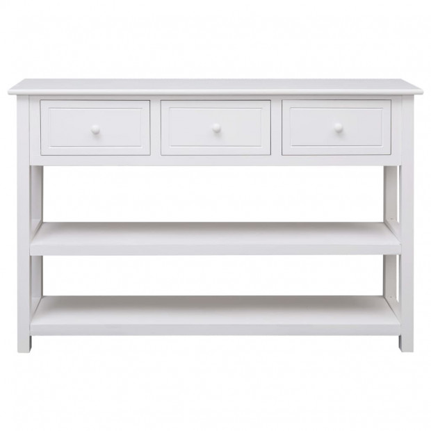 Sideboard White 115x30x76 Cm Wood Image 5