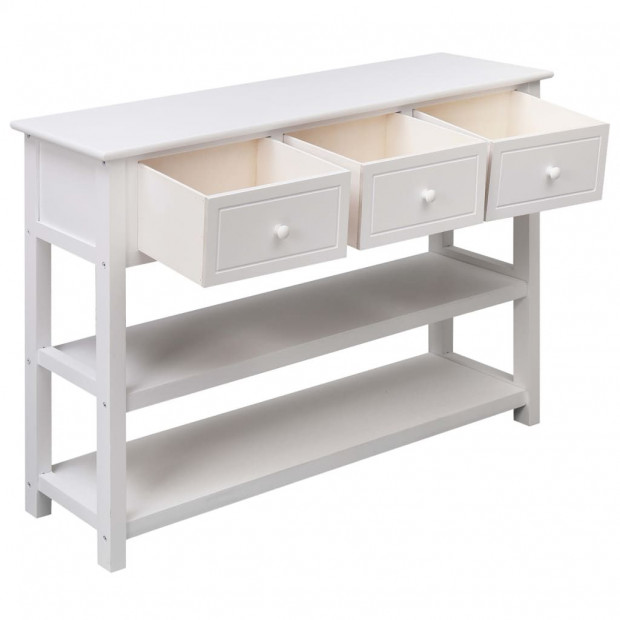 Sideboard White 115x30x76 Cm Wood Image 7
