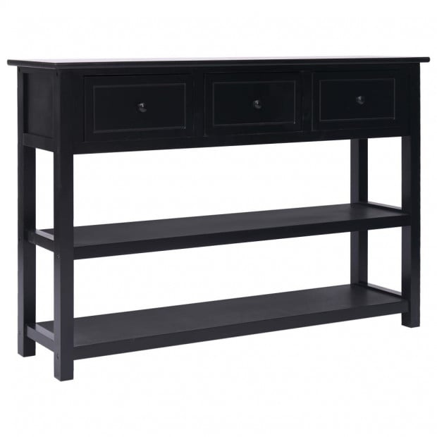Sideboard Black Wood 115x30x76 Cm