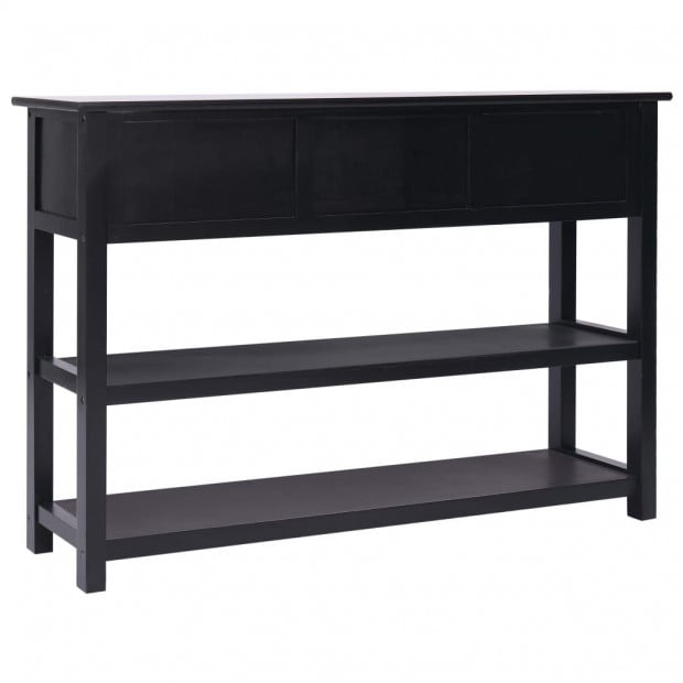 Sideboard Black Wood 115x30x76 Cm Image 4