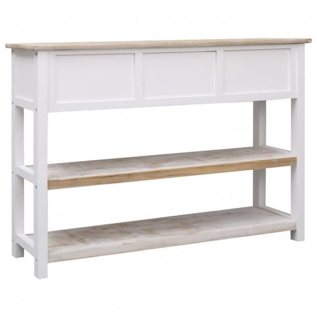 Sideboard Natural And White 115x30x76 Cm Wood Image 5