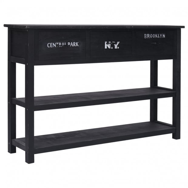 Sideboard Black 115x30x76 Cm Wood