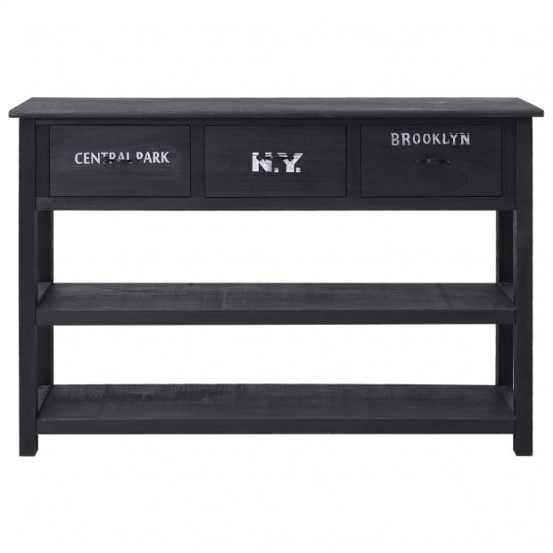 Sideboard Black 115x30x76 Cm Wood Image 4