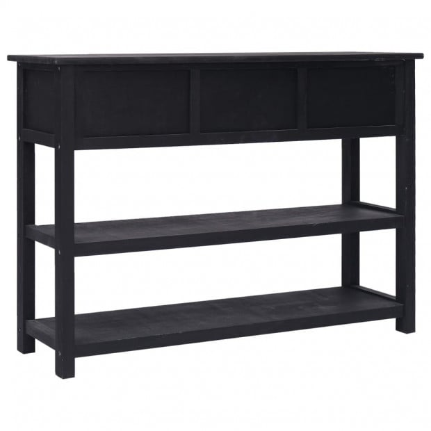 Sideboard Black 115x30x76 Cm Wood Image 5