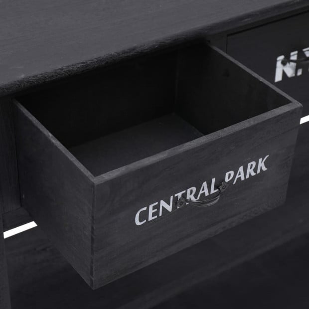 Sideboard Black 115x30x76 Cm Wood Image 7