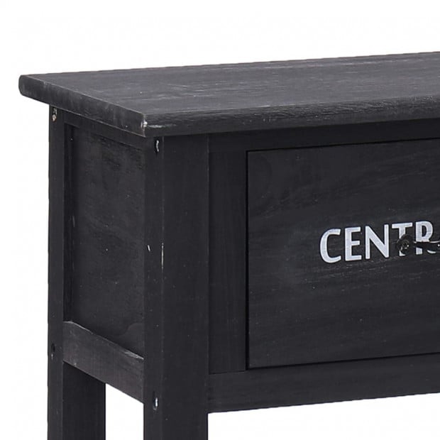 Sideboard Black 115x30x76 Cm Wood Image 8