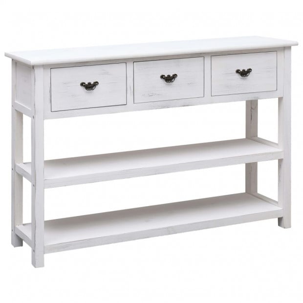 Sideboard Antique White 115x30x76 Cm Wood Image 2