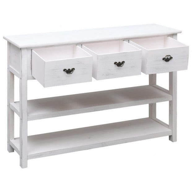 Sideboard Antique White 115x30x76 Cm Wood Image 5