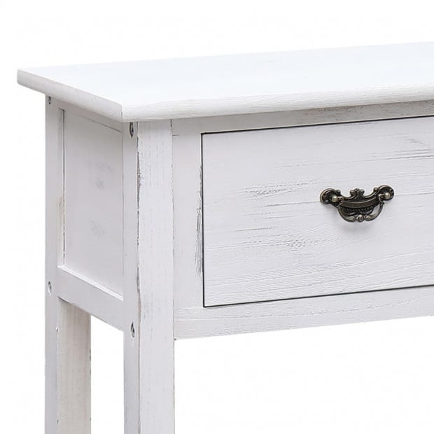 Sideboard Antique White 115x30x76 Cm Wood Image 7