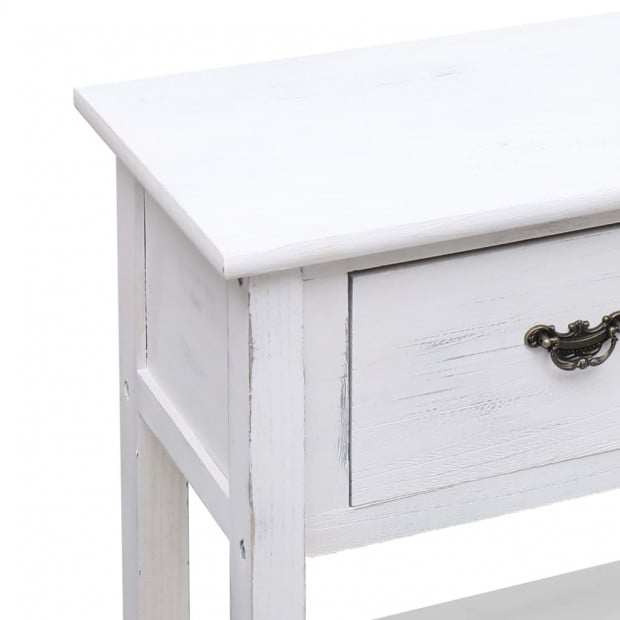 Sideboard Antique White 115x30x76 Cm Wood Image 8