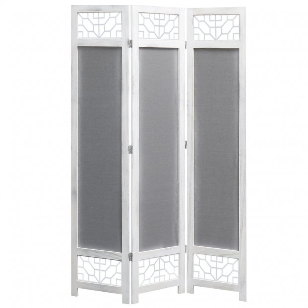 3-panel Room Divider Grey 105x165 Cm Fabric