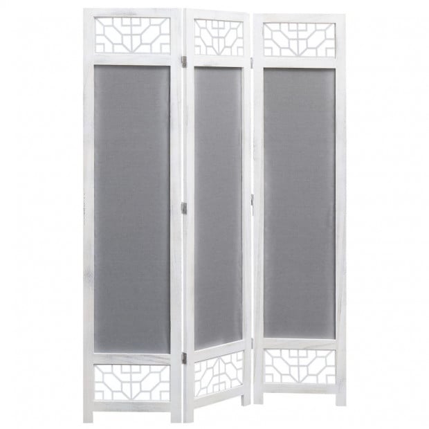 3-panel Room Divider Grey 105x165 Cm Fabric Image 2