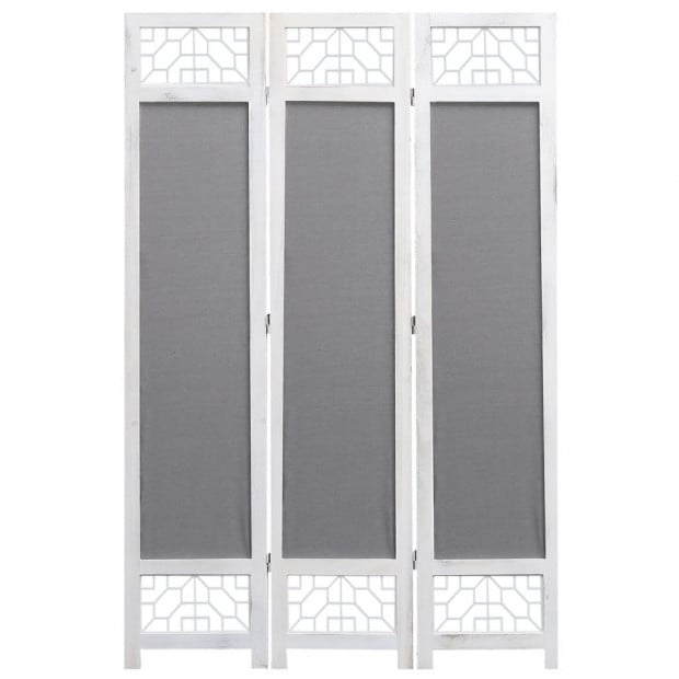 3-panel Room Divider Grey 105x165 Cm Fabric Image 3