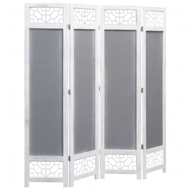 4-panel Room Divider Grey 140x165cm Fabric Grey Image 2