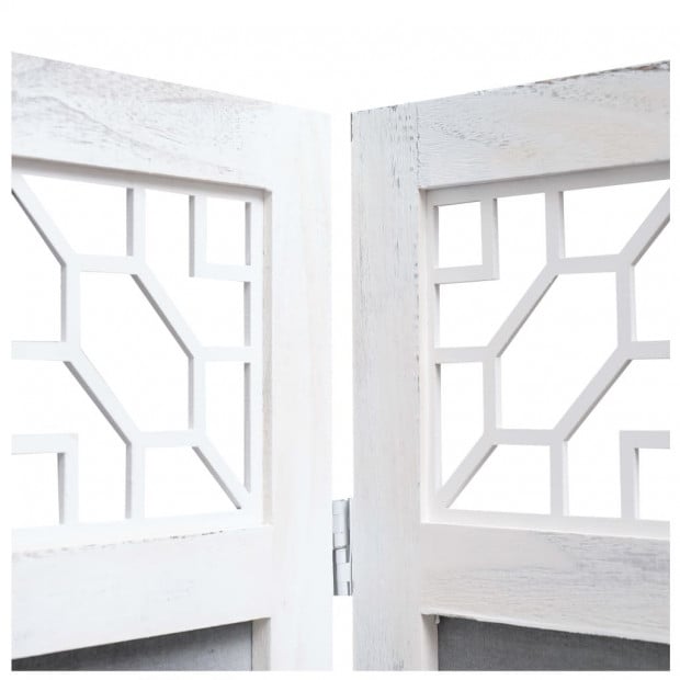 6-panel Room Divider Grey 210x165cm Fabric Grey Image 5