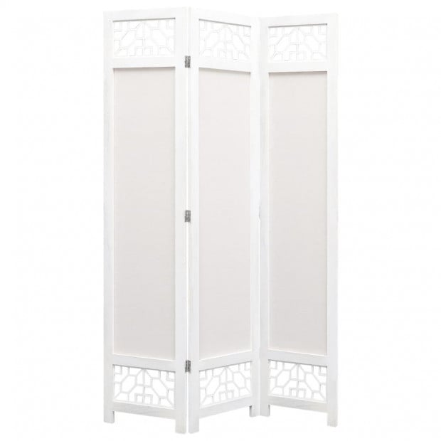 3-panel Room Divider Cream 105x165cm Fabric Grey