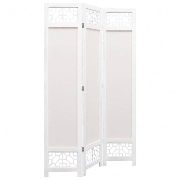 3-panel Room Divider Cream 105x165cm Fabric Grey Image 2