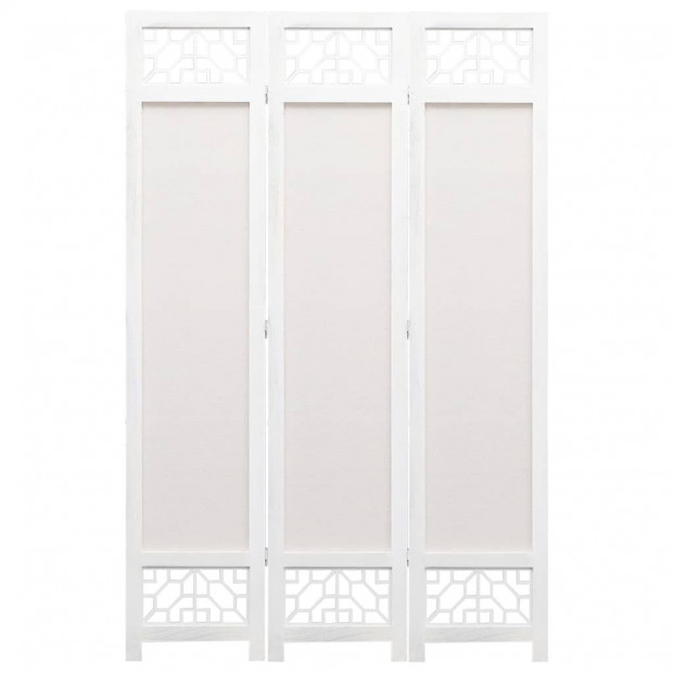 3-panel Room Divider Cream 105x165cm Fabric Grey Image 3