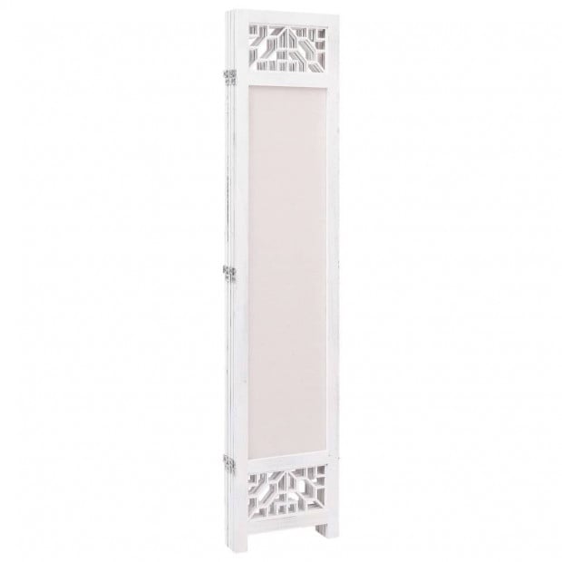 4-panel Room Divider Cream 140x165cm Fabric Cream Image 4