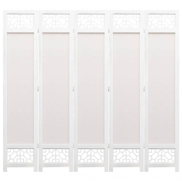 5-panel Room Divider Cream 175x165cm Fabric Cream Image 3