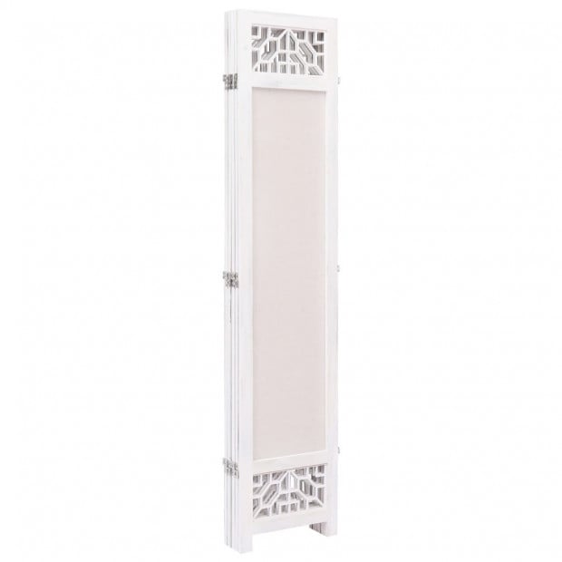 5-panel Room Divider Cream 175x165cm Fabric Cream Image 4