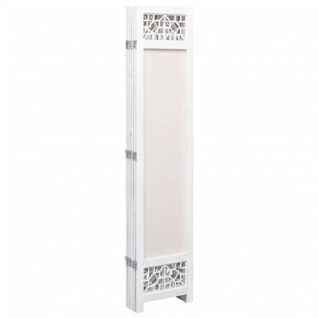 6-panel Room Divider Cream 210x165cm Fabric Cream Image 4