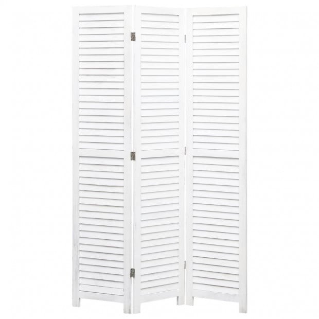 3-panel Room Divider White 105x165cm Wood White