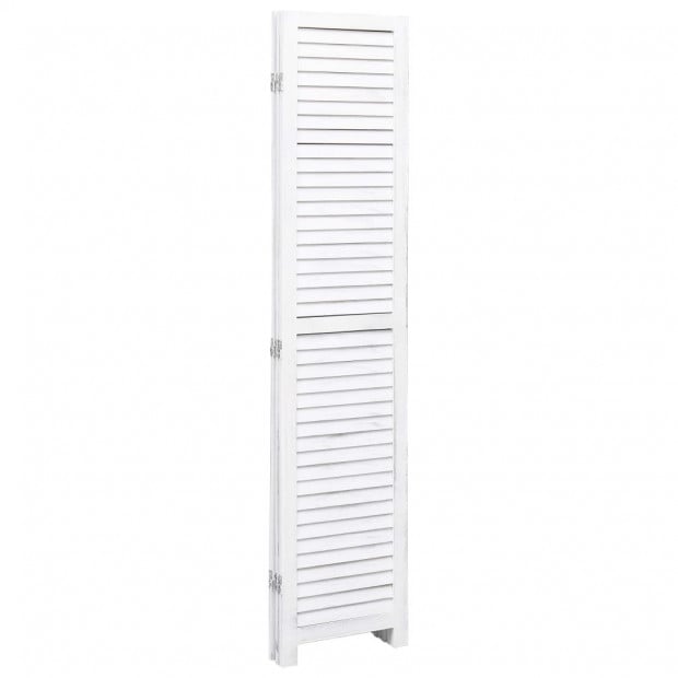 3-panel Room Divider White 105x165cm Wood White Image 4