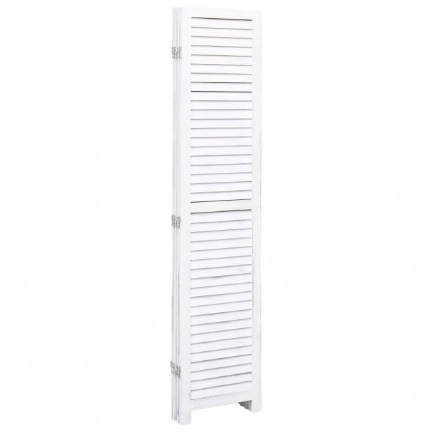 4-panel Room Divider White 140x165cm Wood White Image 4