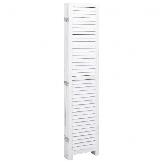 5-panel Room Divider White 175x165cm Wood White Image 4