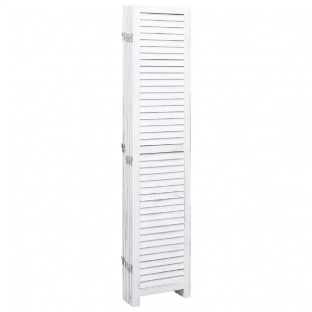 6-panel Room Divider White 210x165cm Wood White Image 4