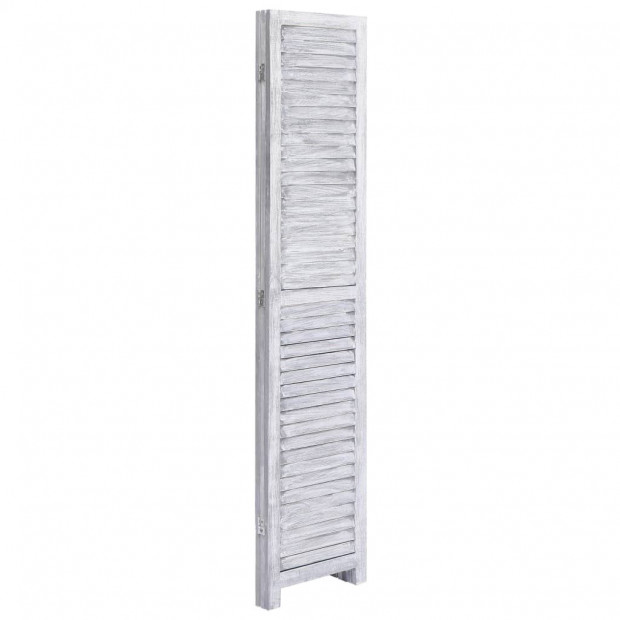 3-panel Room Divider Grey 105x165cm Wood White Image 4