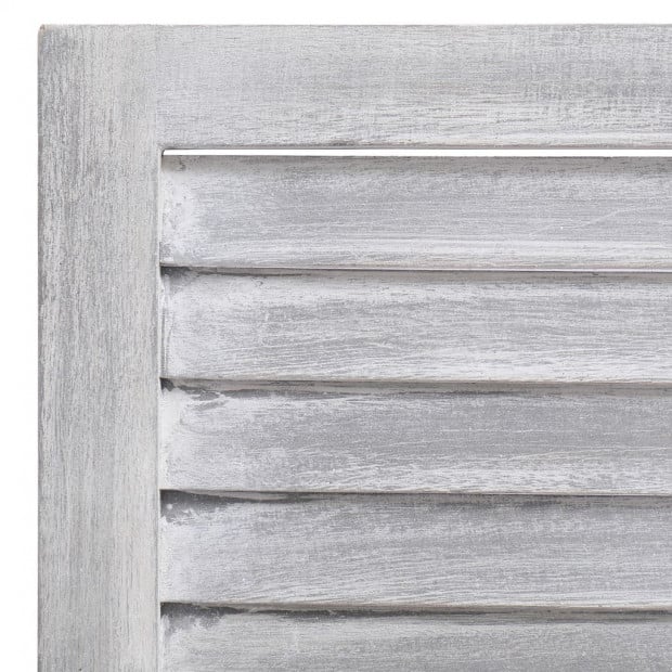 5-panel Room Divider Grey 175x165cm Paulownia Wood Image 6
