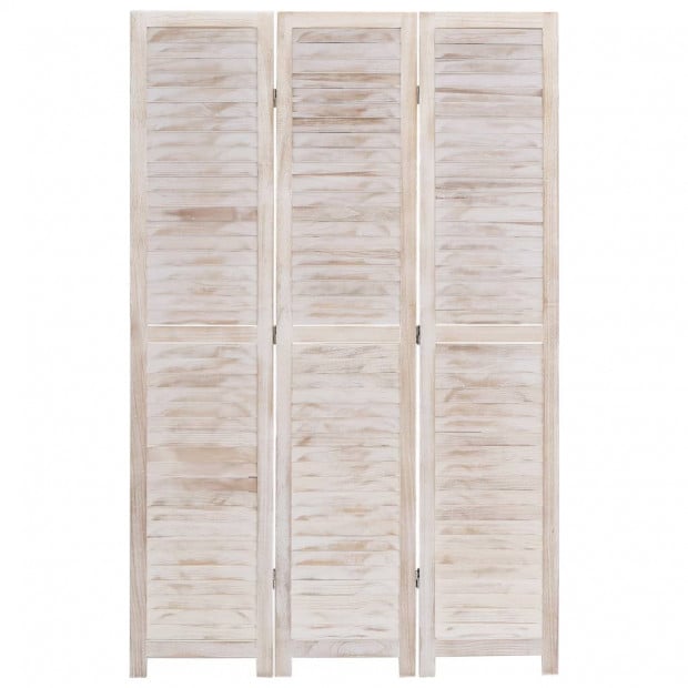 3-panel Room Divider 105x165cm Paulownia Wood Natural Image 2