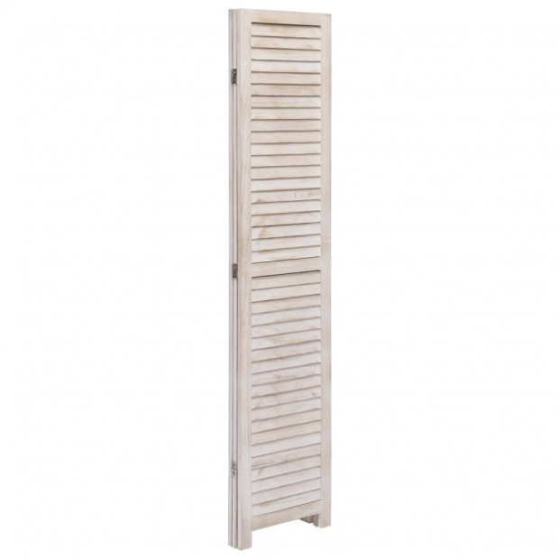 3-panel Room Divider 105x165cm Paulownia Wood Natural Image 4