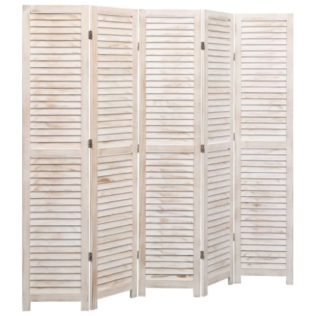 5-panel Room Divider 175x165 Cm Wood Image 3