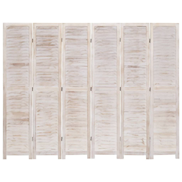 6-panel Room Divider 210x165 Cm Wood Image 2