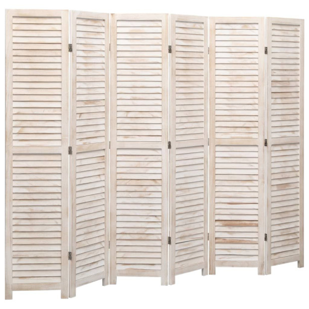 6-panel Room Divider 210x165 Cm Wood Image 3