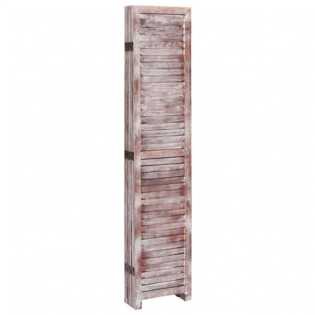 6-panel Room Divider Brown 210x165cm Paulownia Wood Brown Image 4