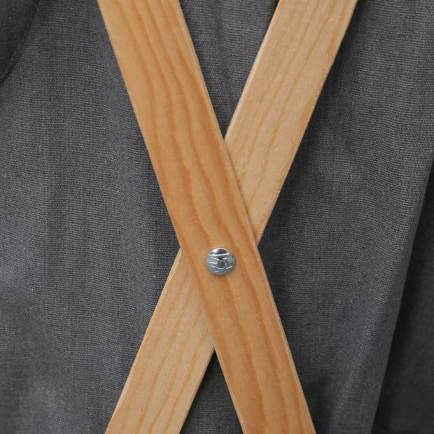 Folding Laundry Basket Grey Wood And Fabric Image 2