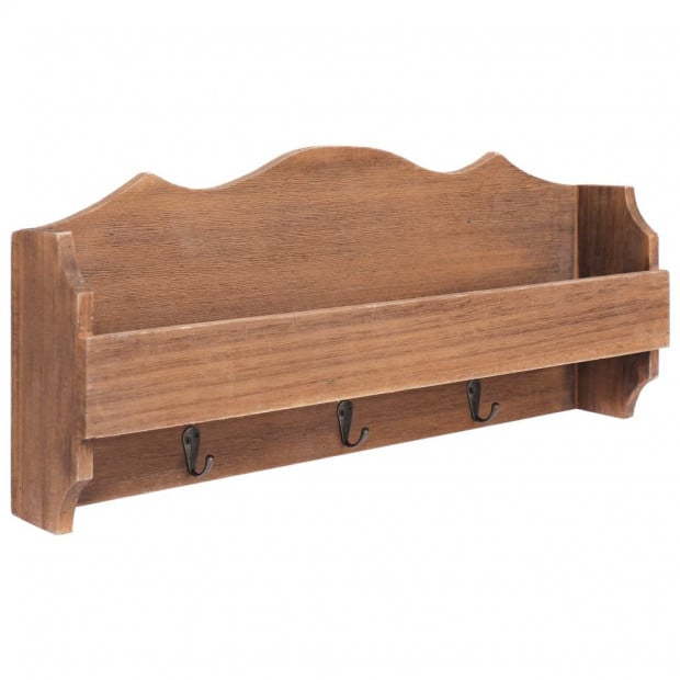 Wall Mounted Coat Rack Brown 50x10x23cm Wood