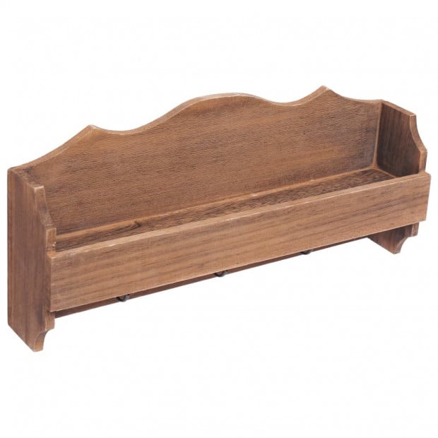 Wall Mounted Coat Rack Brown 50x10x23cm Wood Image 2