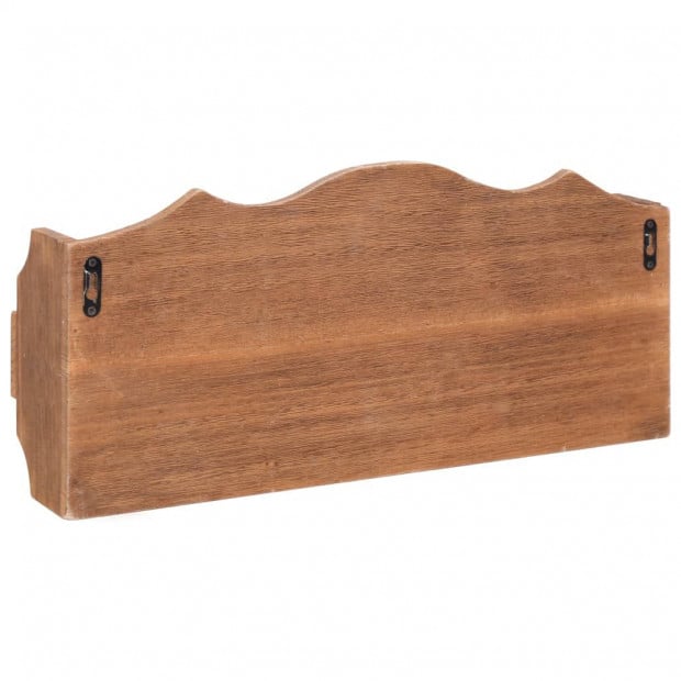 Wall Mounted Coat Rack Brown 50x10x23cm Wood Image 4
