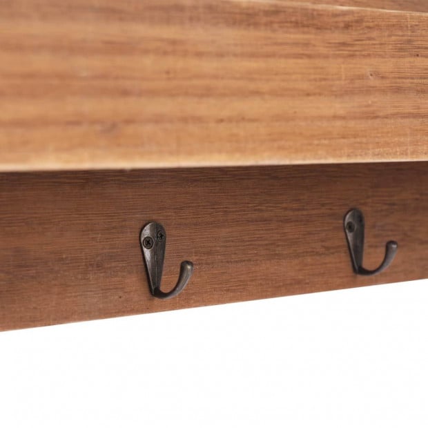 Wall Mounted Coat Rack Brown 50x10x23cm Wood Image 6